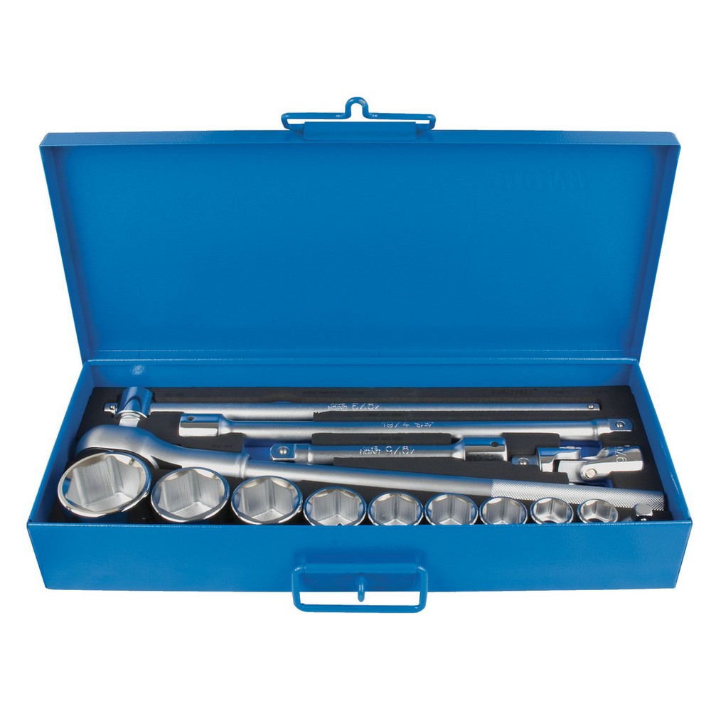 Σετ καρυδάκια 3/4" και παρελκόμενα σε μεταλλικό κουτί