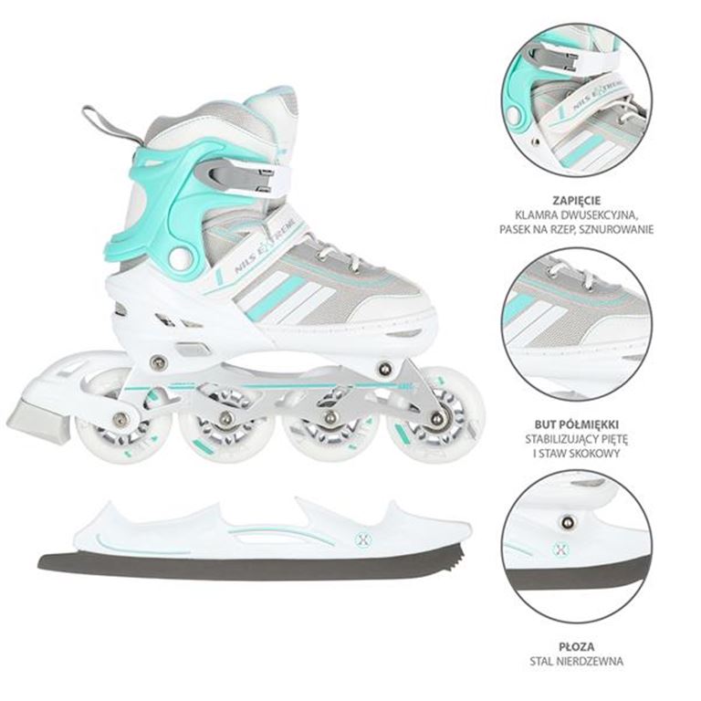 Αυξομειούμενα Roller NH18191 2 ΣΕ 1 Άσπρο/Μπλε Medium(34-38) IN-LINE SKATES/HOCKEY ICE SKATES Αυξομειούμενα Roller NH18191 2 ΣΕ 1 Άσπρο/Μπλε Medium(34-38) IN-LINE SKATES/HOCKEY ICE SKATES - Image 1