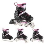 Αυξομειούμενα Roller NH 10905 ΣΕΤ 4 ΣΕ 1 INLINE SKATES NILS EXTREME Μαυρο/Ροζ LED-Large(39-42) - Image 2