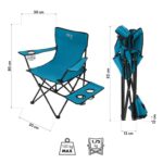 NILS CAMP Καρέκλα Καμπινγκ/Hiking Πτυσσόμενη με Βάση NC6013 Μπλε/Γκρι - Image 2